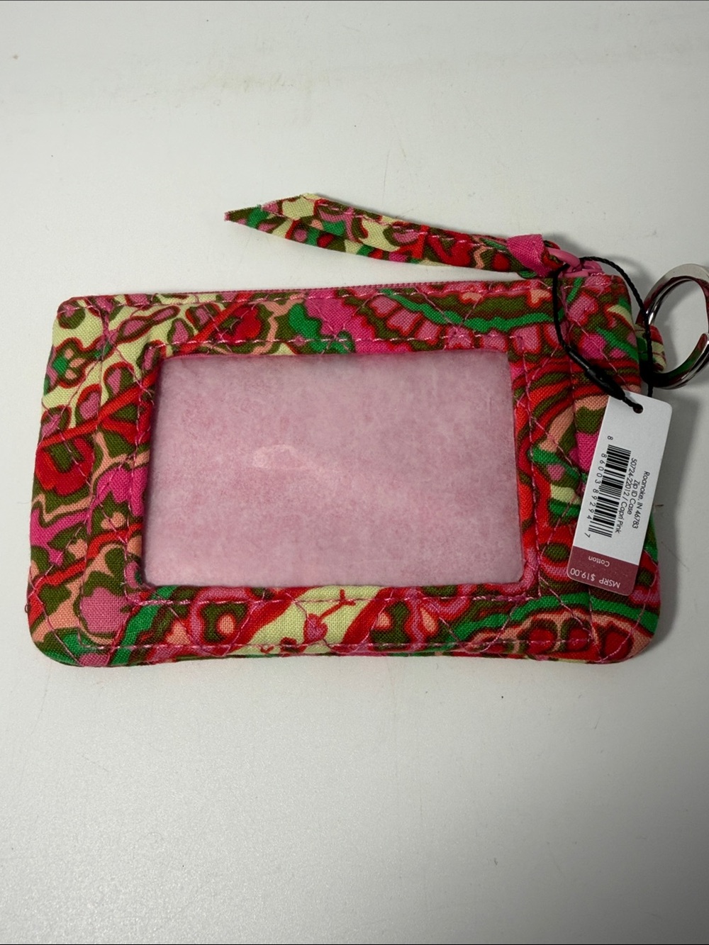 Vera Bradley Zip ID Case in capri Pink Pattern NWT